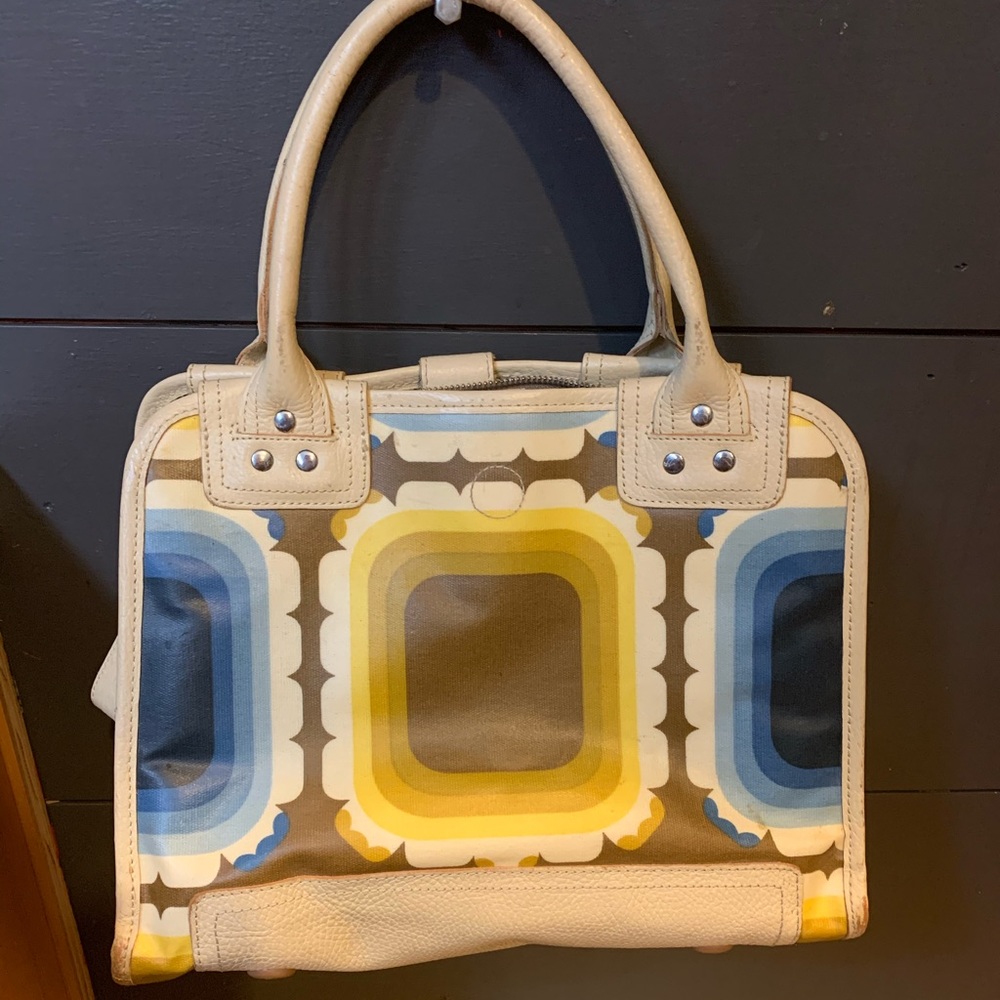 Oral Kiely Tortoise Pattern with Leather Handbag